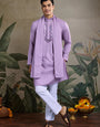 Dusty Pink Mirror Work Kurta for Men - Designer Wear