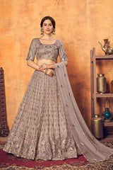 Dusty Net Thread with Sequence Embroidered Lehenga Choli Collection