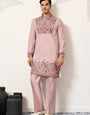 Stylish Dusty Pink Kurta Pant Set for Festive Occasions