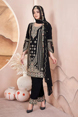 Black Georgette Embroidered Pakistani Designs Suits