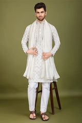 silk kurta white ethnic