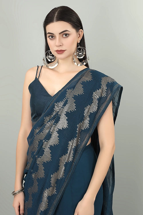 Swarovski Border Saree Online