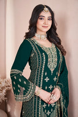 Green Dress Set with SiroSki Work