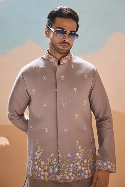 Grey Koti Kurta Set