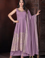 Ethnic Wear Special Lavender Roman Silk Salwar Suit
