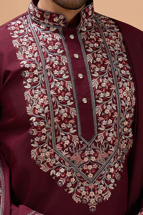 Maroon Kurta and Dupatta