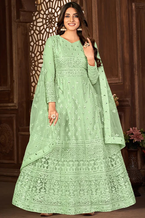 Net Embroidered Ethnic Wear