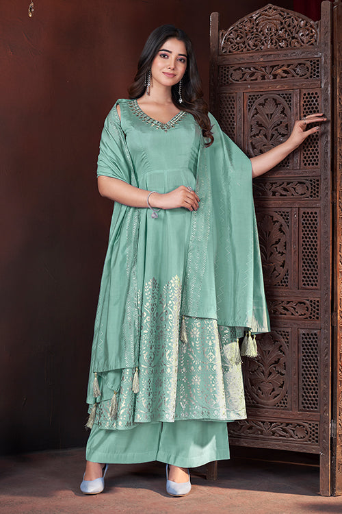 Pista Color Party Wear Salwar Suit