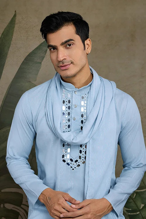 Mirror Work Kurta Men