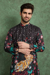 Black Comfortable Kurta Clothes for Men