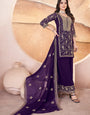 Purple Designer Embroidered Pakistani Designs for Suits