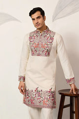 White Kurta Pant Set for Mens