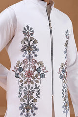 White Embroidered Koti Kurta