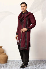 Vibrant Maroon Festive Kurta with Dupatta