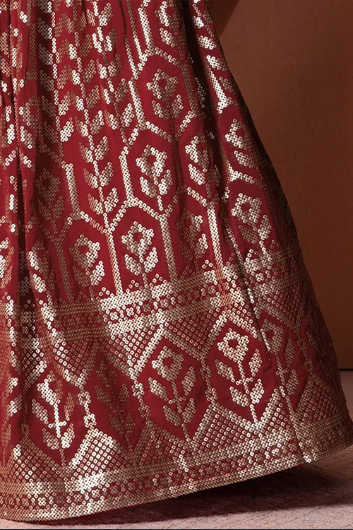 Maroon wedding Lehenga Choli