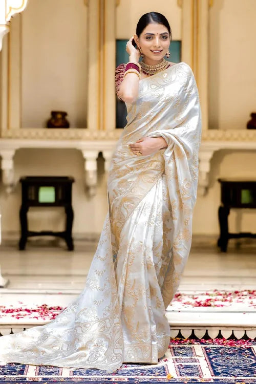 white saree for party