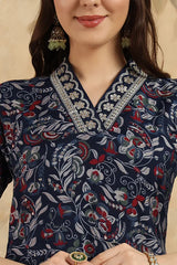 Stylish navy kurti