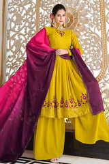 Embroidered Kurta Palazzo Set