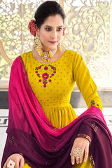 Embroidered Kurta Palazzo Set