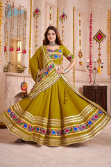 Fluorescent Green Garba Chaniya Choli