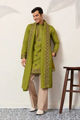 Fluorescent Green Mens Wear Kurta