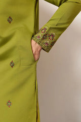 Fluorescent Green Mens Wear Kurta