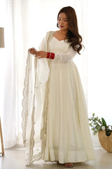 Beautiful Off White Anarkali Dress