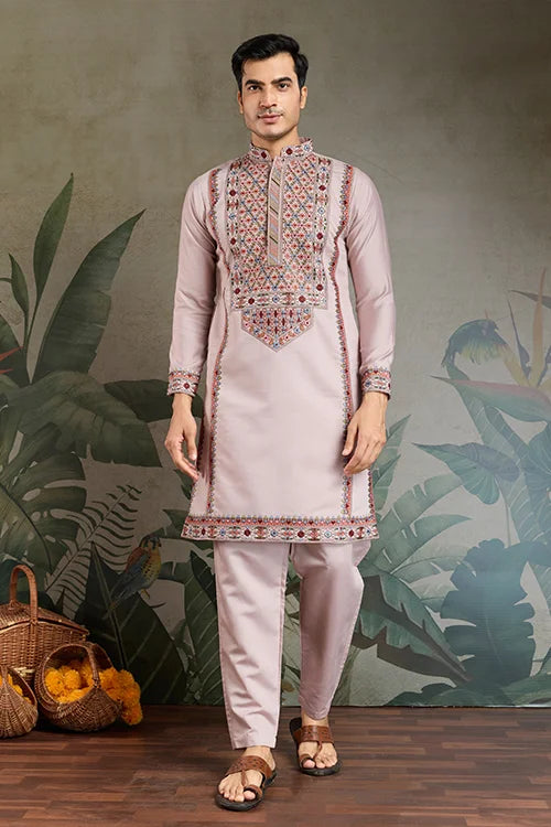 Dusty Pink Men's Kurta