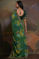 Green saree for party wear
