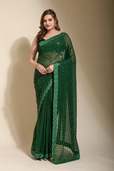 Green georgette saree online
