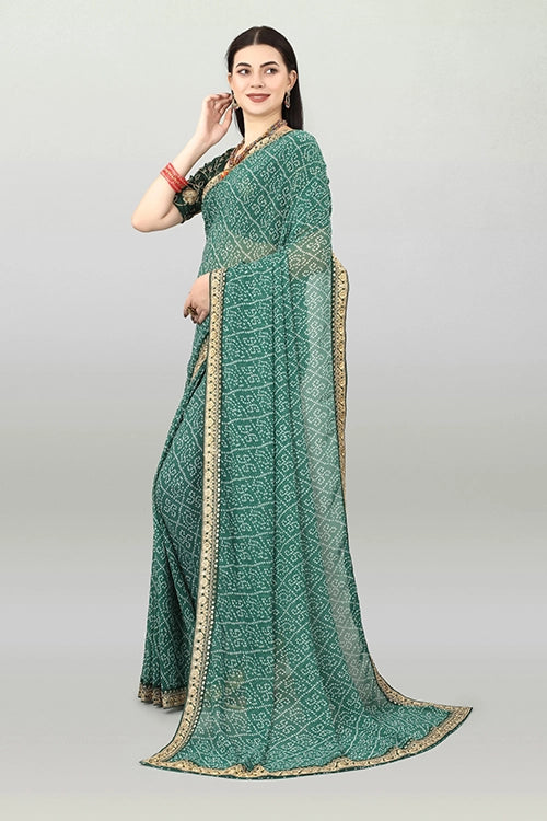 Designer Green Saree
