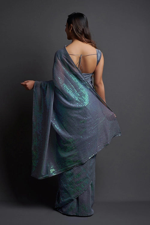 Bollywood style grey saree
