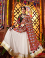 Navratri Look White Chaniya Choli Set for Women
