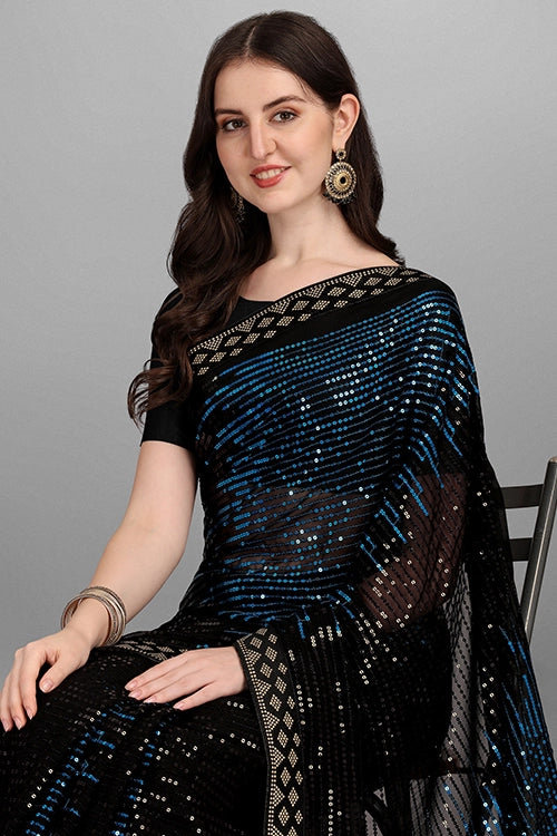 Designer Bollywood saree petrol
