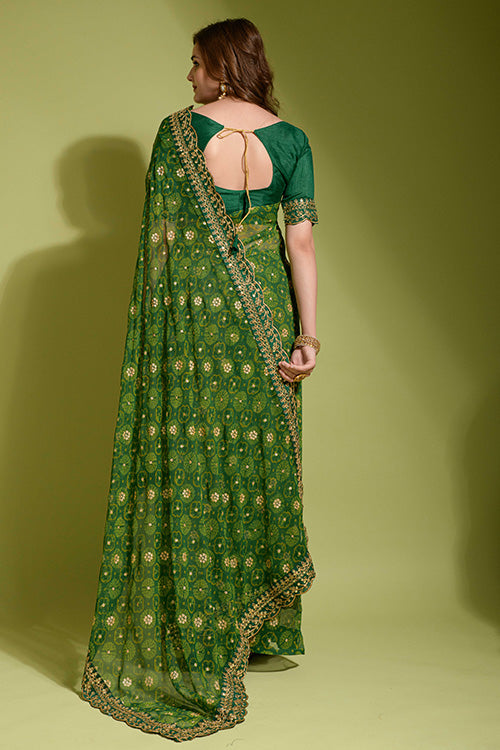 Gerogette Sequince Embroidered Work in Saree Collection