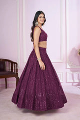 Sequins Thread Embroidery Lehenga choli