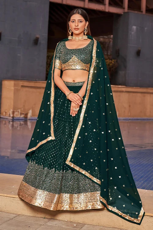 Green Bridal Lehenga Choli