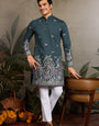 Wedding Special Elegant Festive Green Kurta for Men
