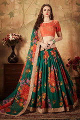 Green & Orange Bridal Lehenga Choli