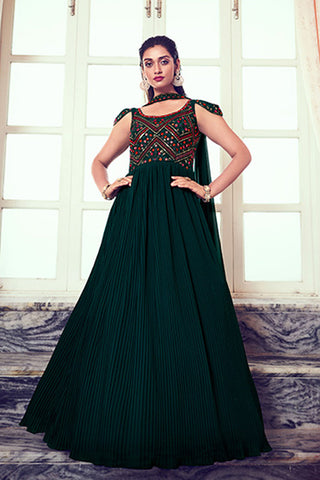 Green Georgette Gown Collection