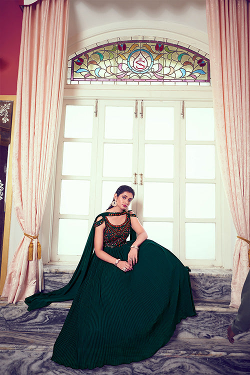 Green Georgette Gown Collection