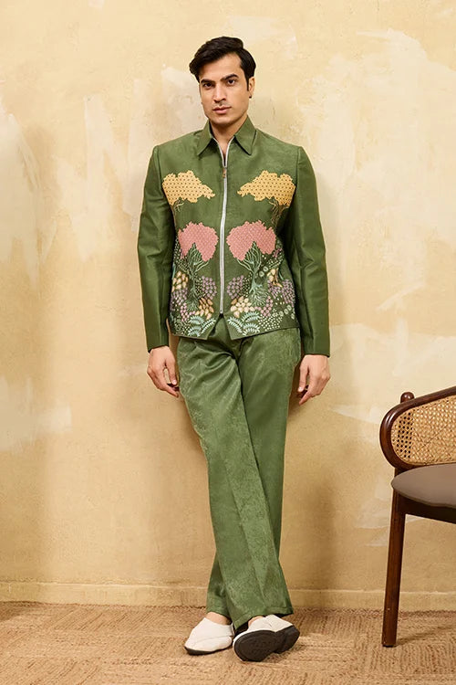 Green Thread Work Jacket Set