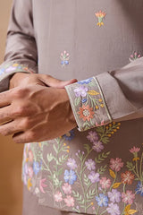 Elegant Grey Koti Kurta Outfit