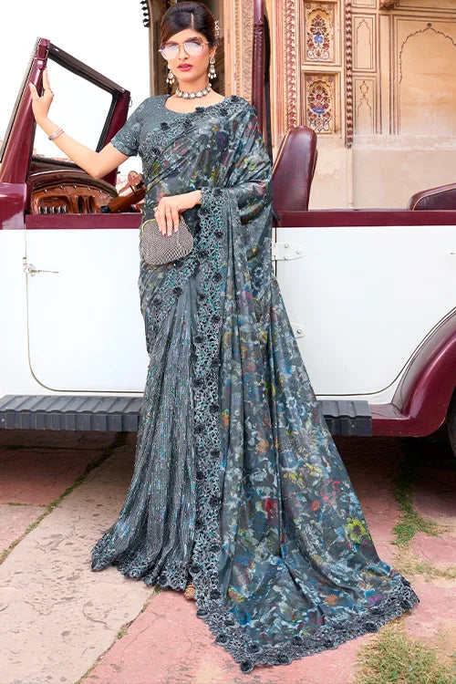 Designer saree with blouse