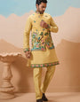 Haldi Special Yellow Classic Koti Kurta Set for Mens Wear