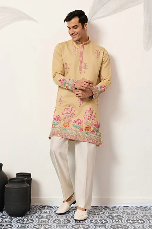 Groom Yellow Kurta for Haldi