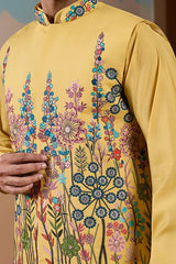 Yellow Koti Kurta Set