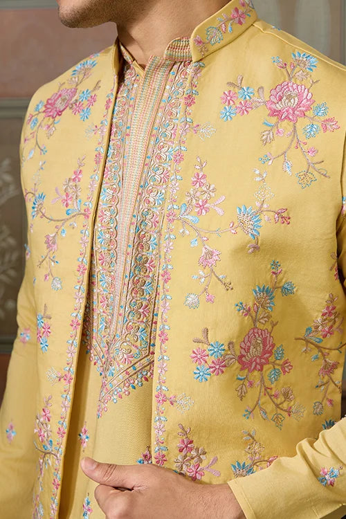 Haldi Special Men’s Koti Kurta