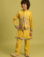 Haldi Yellow Koti Kurta Set for Kids Festival Wear