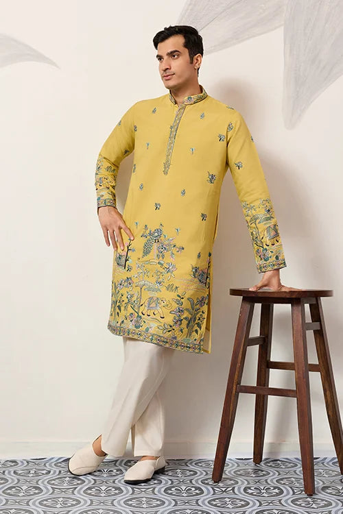 Haldi Yellow Men’s Wedding Kurta